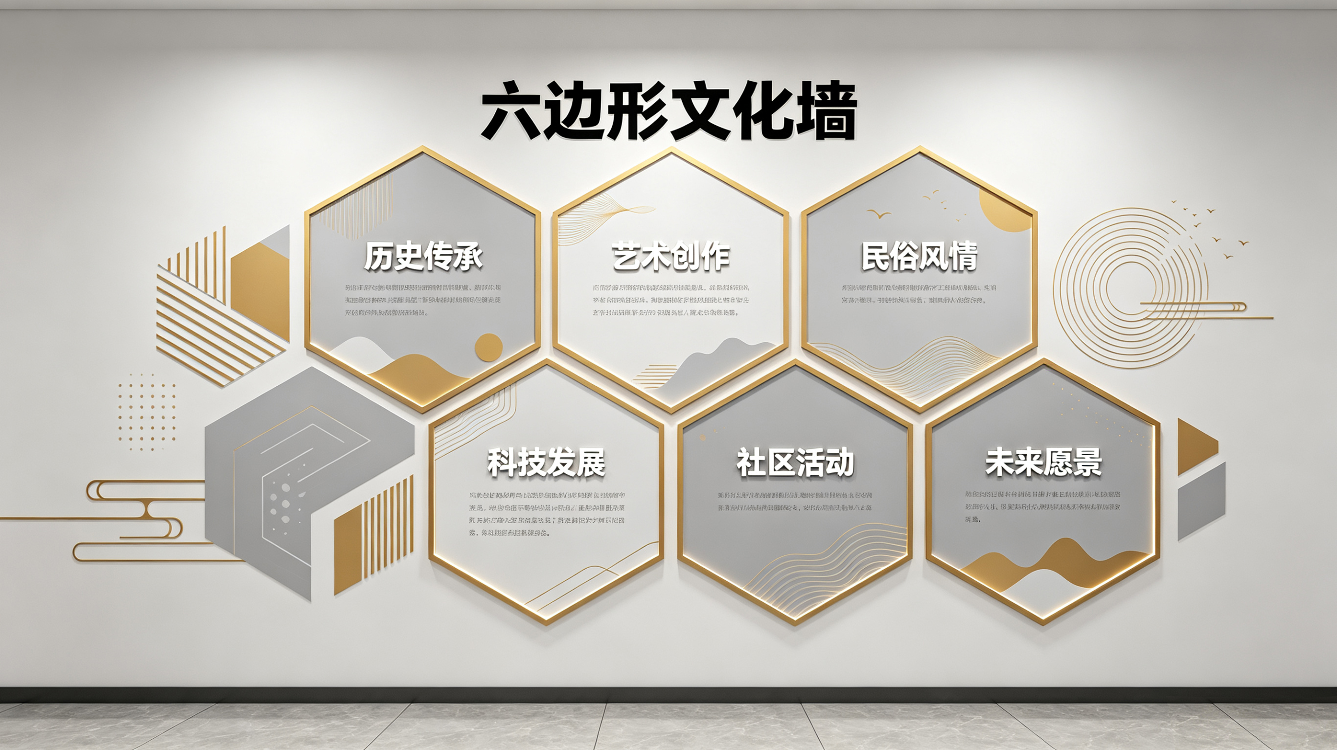 通山企业文化墙 | 六边形信息美学
